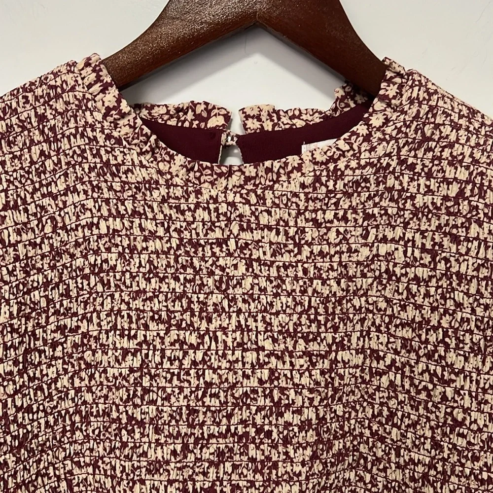 GB Girls Floral Print Knee Length Burgundy Long Sleeve Dress size XL - Picture 3 of 8